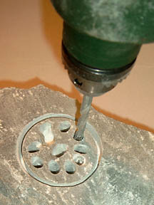 Workshop Speckstein-Leuchter - Aufbohren